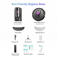 RP100 Robot Vacuum & Mop - 10,000Pa Suction, 180min Runtime, Vacuum & Mop