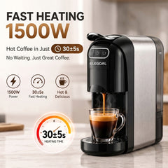 EC-518 Multi Capsule Coffee Machine - 20 Bar Pump, 1500W, 0.7L Tank