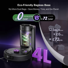 RP100 Robot Vacuum & Mop - 10,000Pa Suction, 180min Runtime, Vacuum & Mop