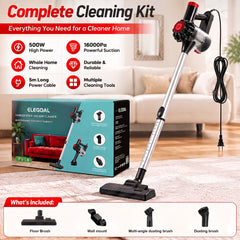 PV18 Corded Stick Vacuum - 16,000Pa Suction, 1L Dust Cup, 180° flexible reach
