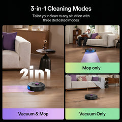 RP100 Robot Vacuum & Mop - 10,000Pa Suction, 180min Runtime, Vacuum & Mop