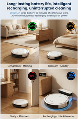 RP34 Robot Vacuum & Mop - 3,000Pa Suction, 140min Runtime, 300/300mL Tanks