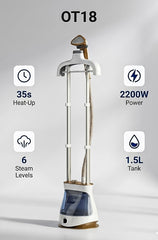 OT18 Handheld Garment Steamer - 2200W, 40g/min Steam, Fast Heat-Up
